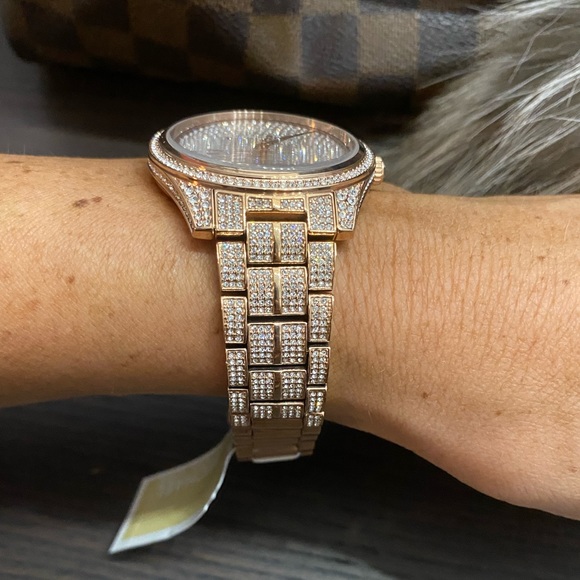 Michael Kors Lauryn MK3931 Rose Gold Pave Watch - Picture 5 of 7